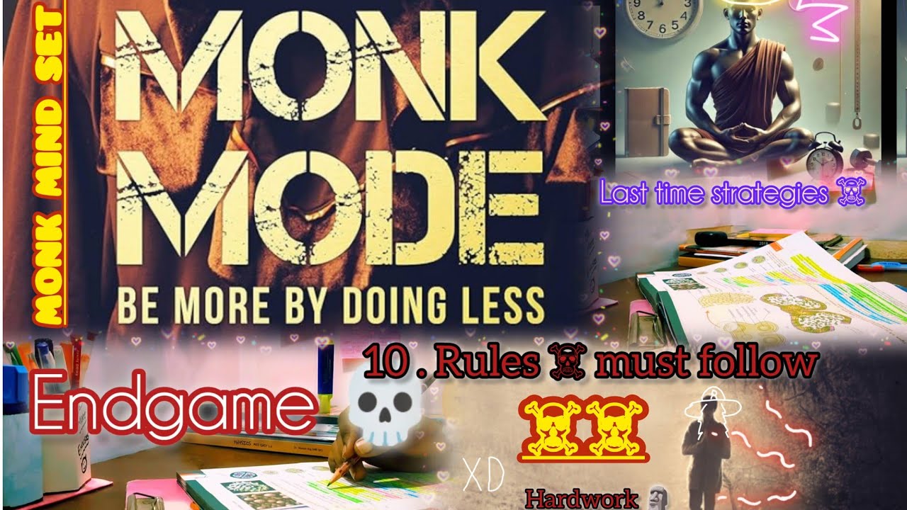 My Monk Mode ☠️ 10 Rules You Must Follow 🗿Last Strategyyoutubevideo neetaspirant