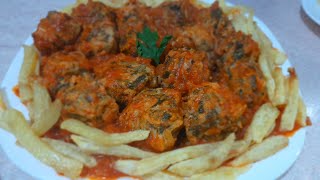 كريات السلق والارز بالصوص الحمراء طبق لذيذ لازم تجربوه  boulettes de épinards et riz