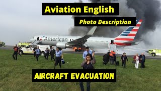 Aviation English Photo Description: Aircraft Evacuation