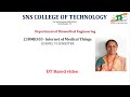 DT Based video l Internet of Medical Things l SNS Institutions