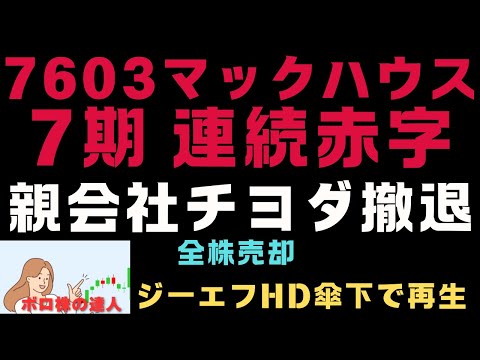 7603マックハウス、ジーエフホールディングス、8185チヨダ ...