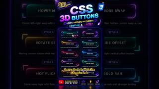 CSS 3D Buttons with Before & After (Pseudo Elements) | 10 Amazing Hover Effects 🔥