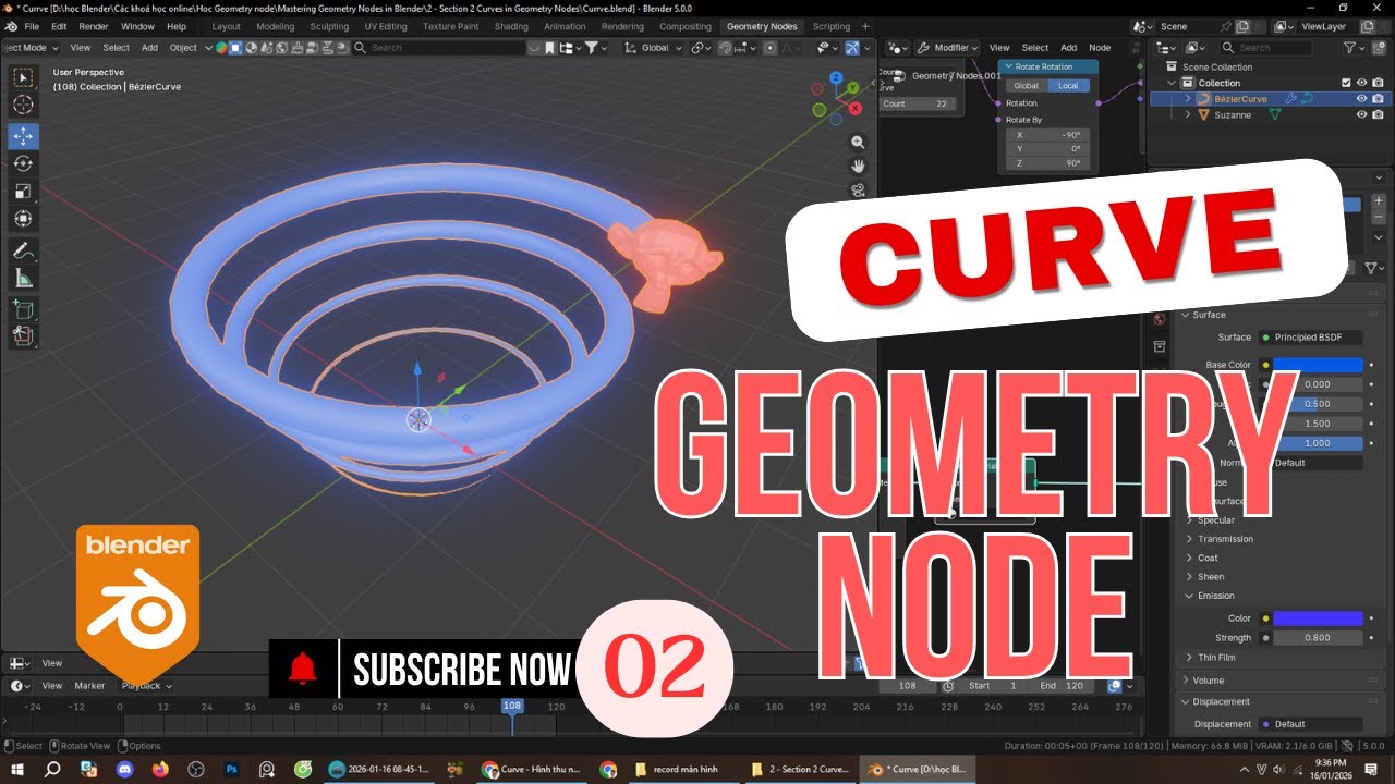 02 – Learn Curves: Instance on Points & Delete Geometry in Blender ...