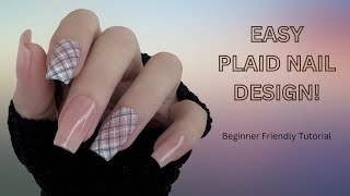 EASY PLAID NAIL DESIGN  NO GEL REQUIRED!