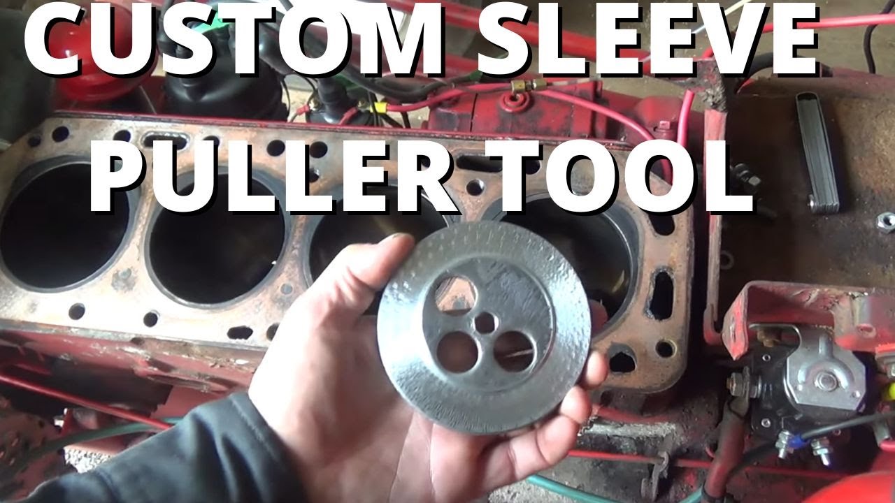 A friend with a lathe turned us a sleeve puller plate for the Ford 800