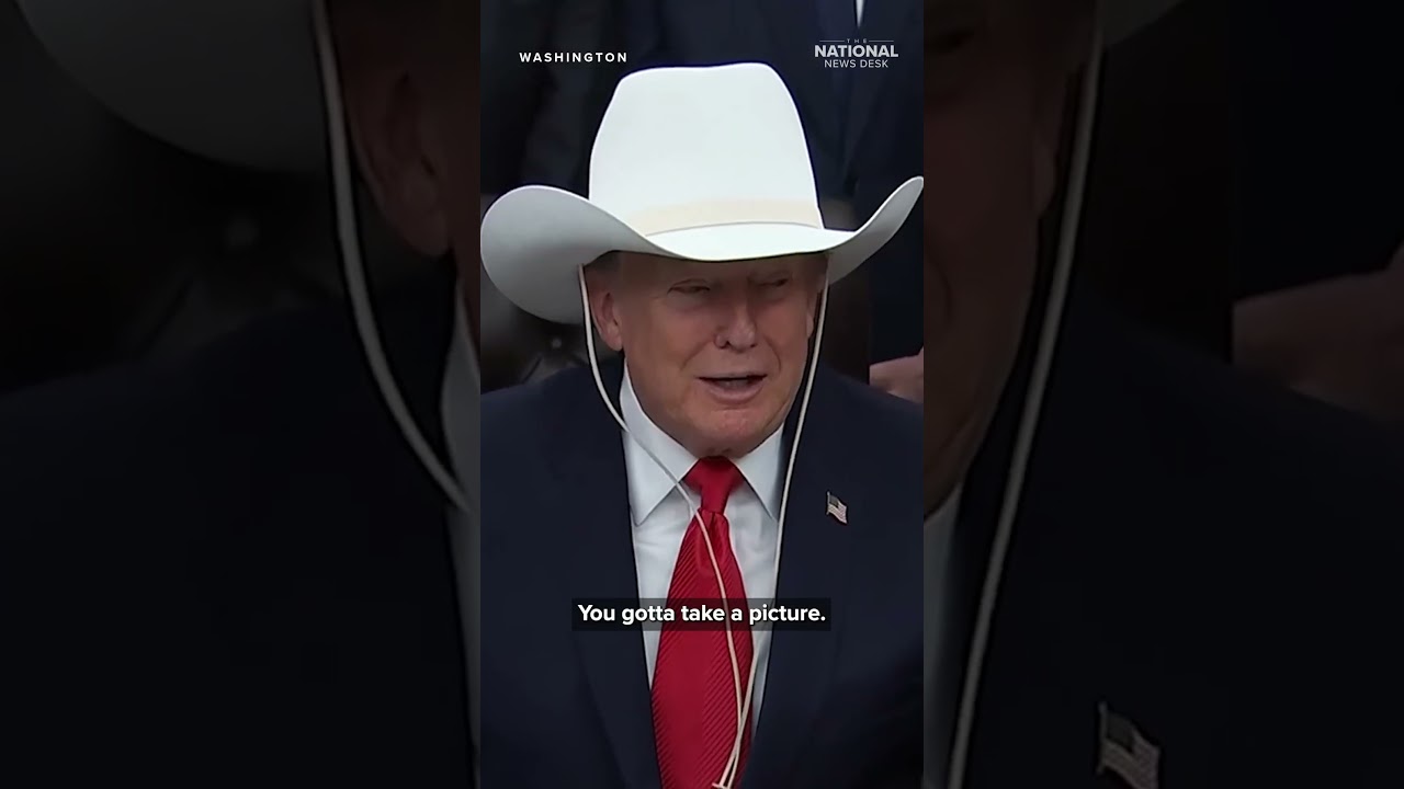 Trump wears cowboy hat gifted by 1980 US Olympic Mens hockey team