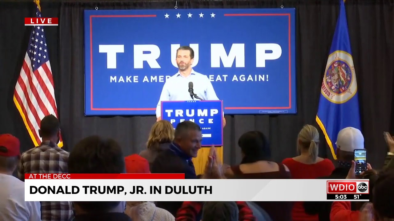 Wdio Live 2 Donald Trump Jr In Duluth Youtube