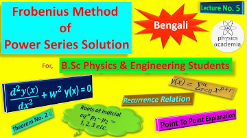 Power Series Solution of Simple Harmonic Motion D.E # Theorem 2 # Indicial Eq # Recurrence Relation