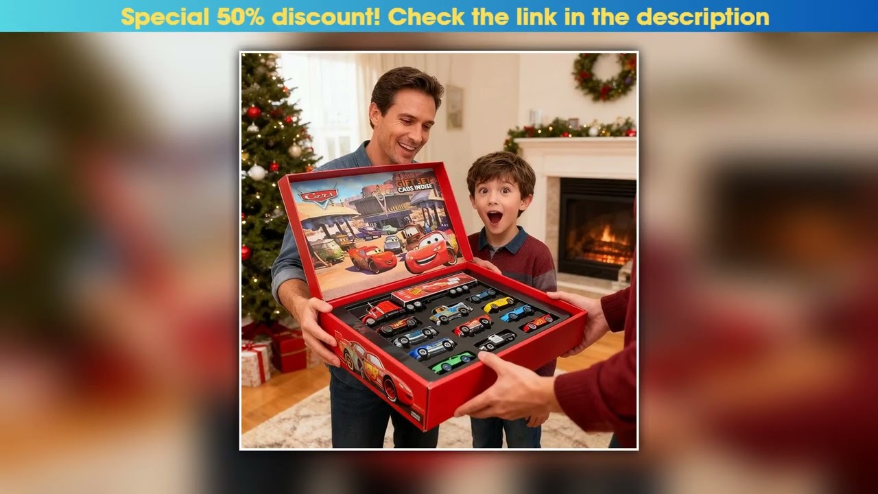 12Pcs Disney Pixar Cars Gift Box Metal Diecast lightning McQueen Car Model Toy Jackson Uncle Truck
