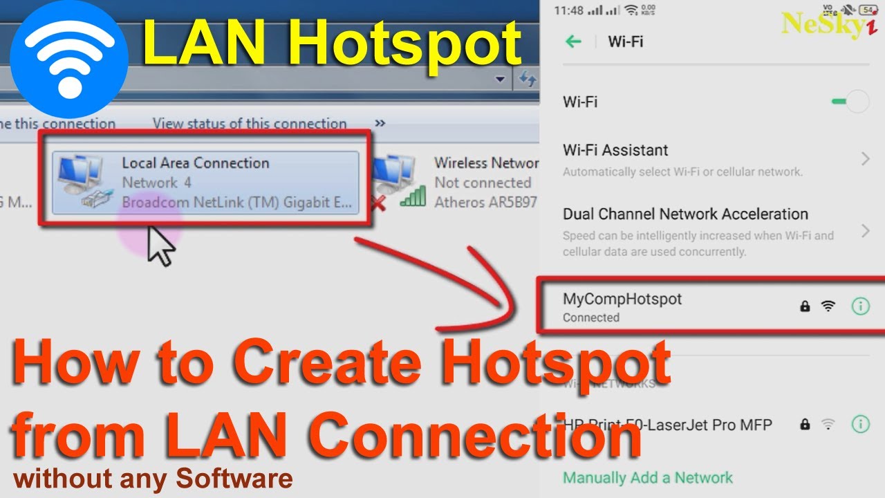 โปรแกรม wifi hotspot win7  2022 New  How To Make Laptop WiFi Hotspot Without Any Software to Share LAN  🔥🔥🔥