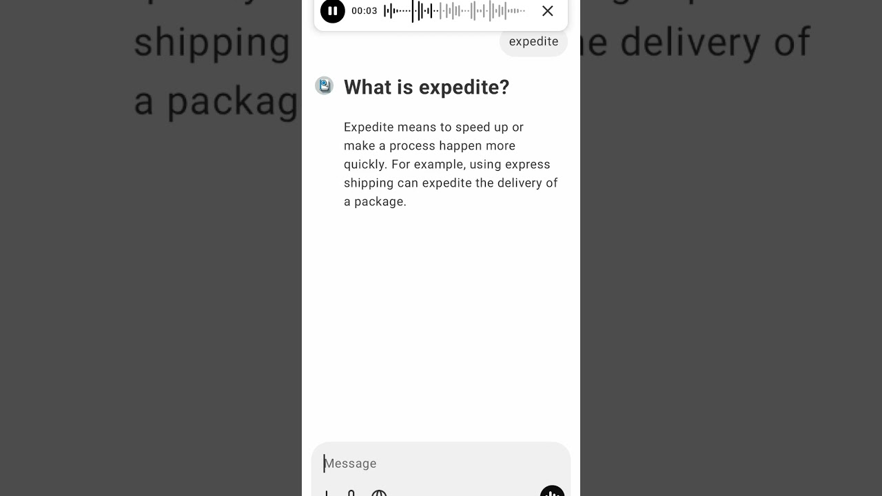 What is expedite?