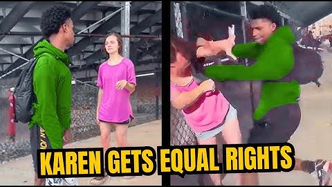 😂 Angry Karens Getting Equal Rights Equal Fights 🤛 | Instant Karma Compilation