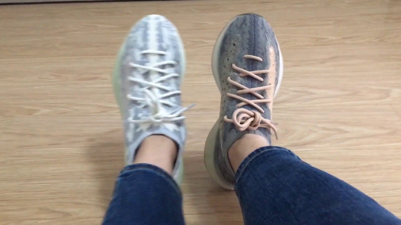 Yeezy 380 Alien vs 380 Mist Reflective On Feet