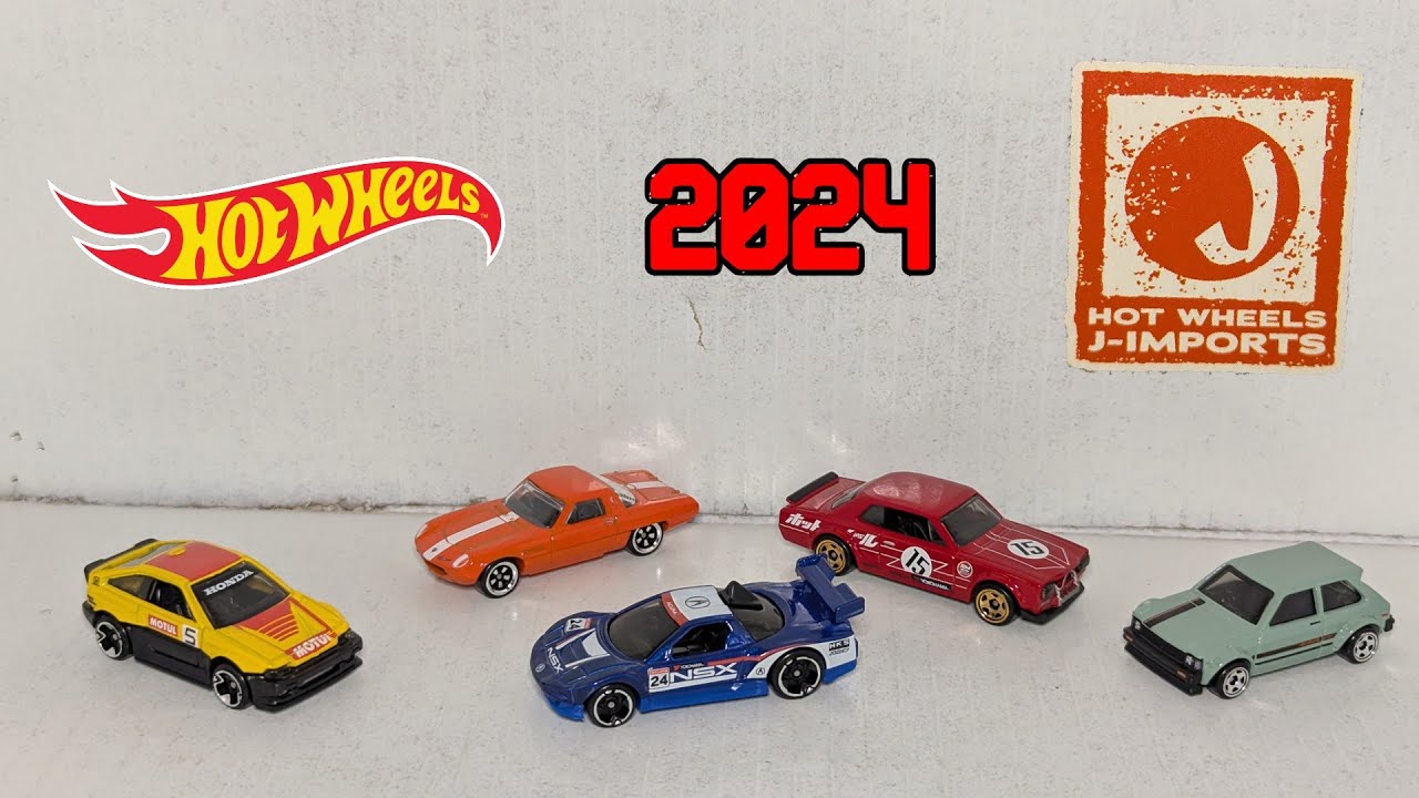 Collection Hot Wheels 1/64 J-Imports 2024 - 5 Modèles Japonais (Nissan, Honda, Toyota...)