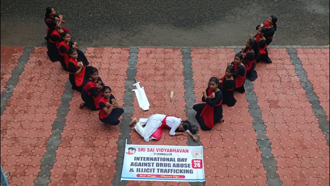 Anti drugs day Flash mob by Sri Sai vidya bhavan P Vemballur.
