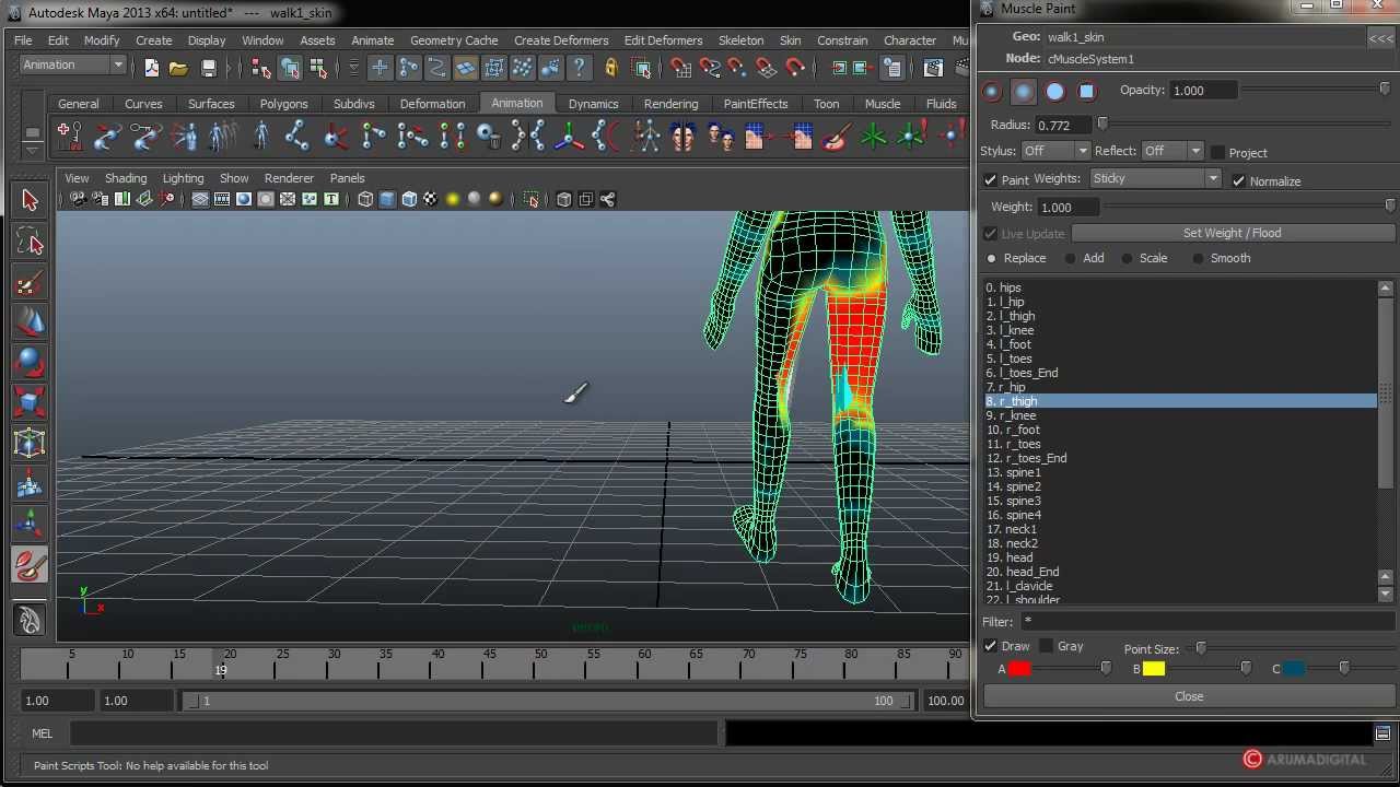 3d Maya 076 Musculos Conversion Skincluster - 