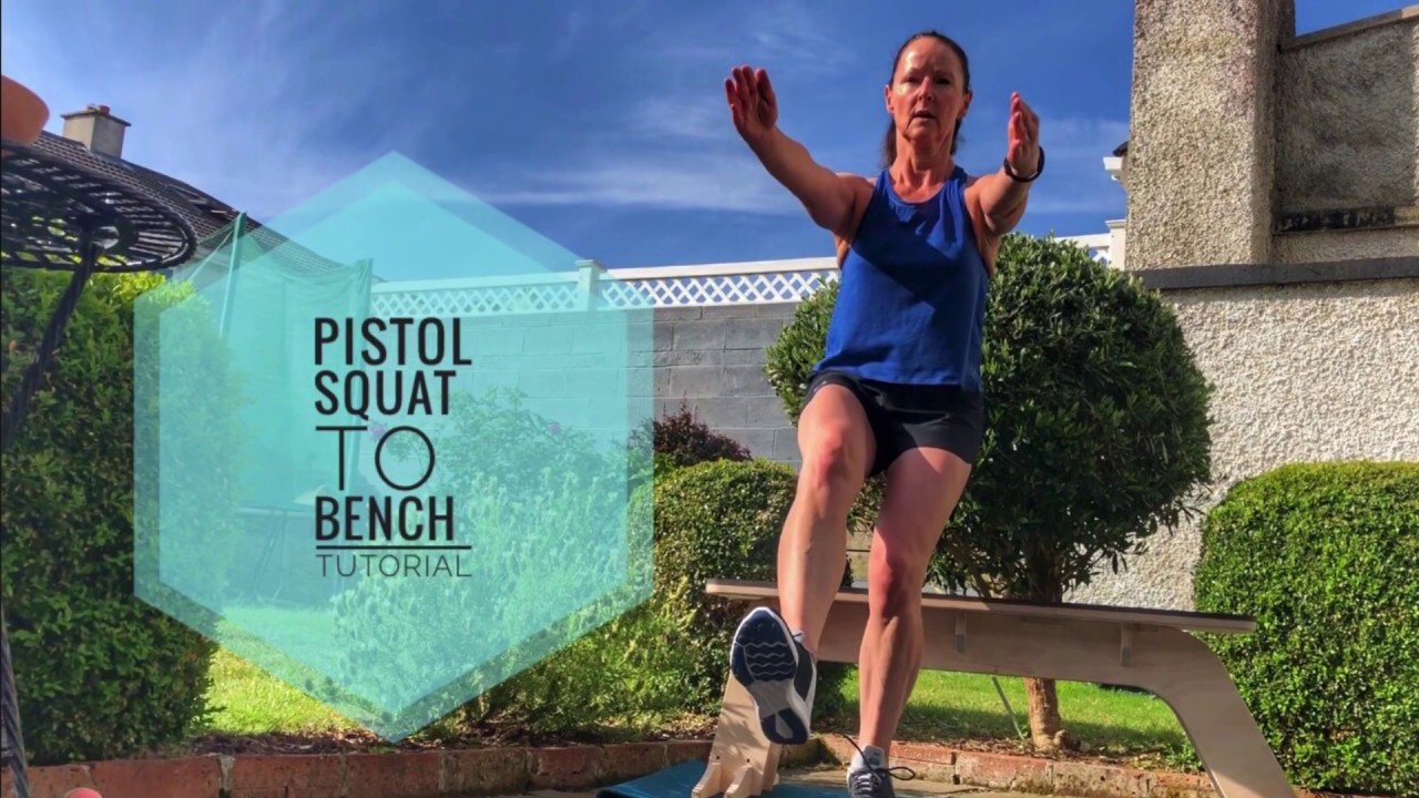 Pistol squat to a bench tutorial - YouTube
