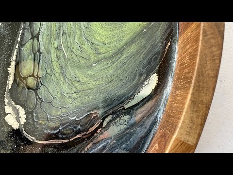WOW Amazing | Resin Dirty Pour Technique Black White and Lime | 233