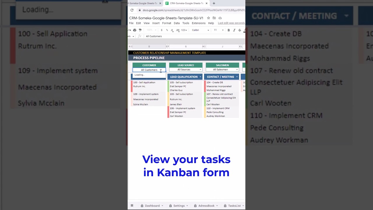 CRM in Google Sheets in 60 Seconds | Customer Relationship Management #shorts