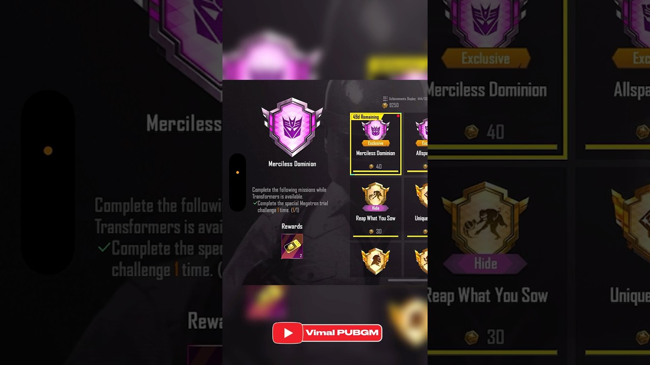 Merciless Dominion Achievement ✅ #pubgmobile #bgmi