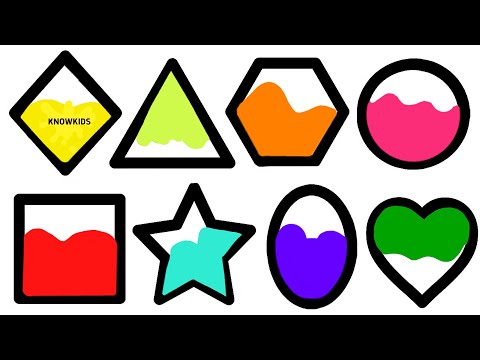Learn 2d shapes drawing for kids,colours & shapes name, triangle,Square,circle,star |Preschool video