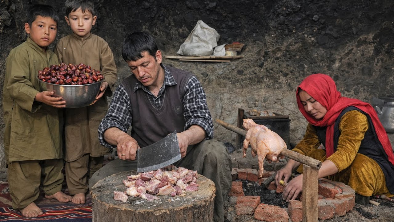 Love and hard work make every simple meal special/ cooking for Iftatr/ living in a cave 