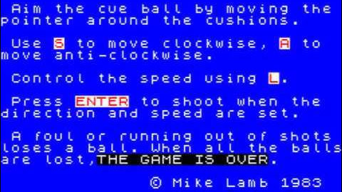 Pool [CDS Microsystems] ~ ZX Spectrum