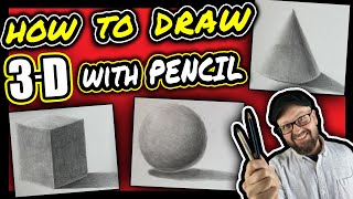 HOW to DRAW 3-D with Pencil | How to draw 3-D Forms | How to shade a value scale