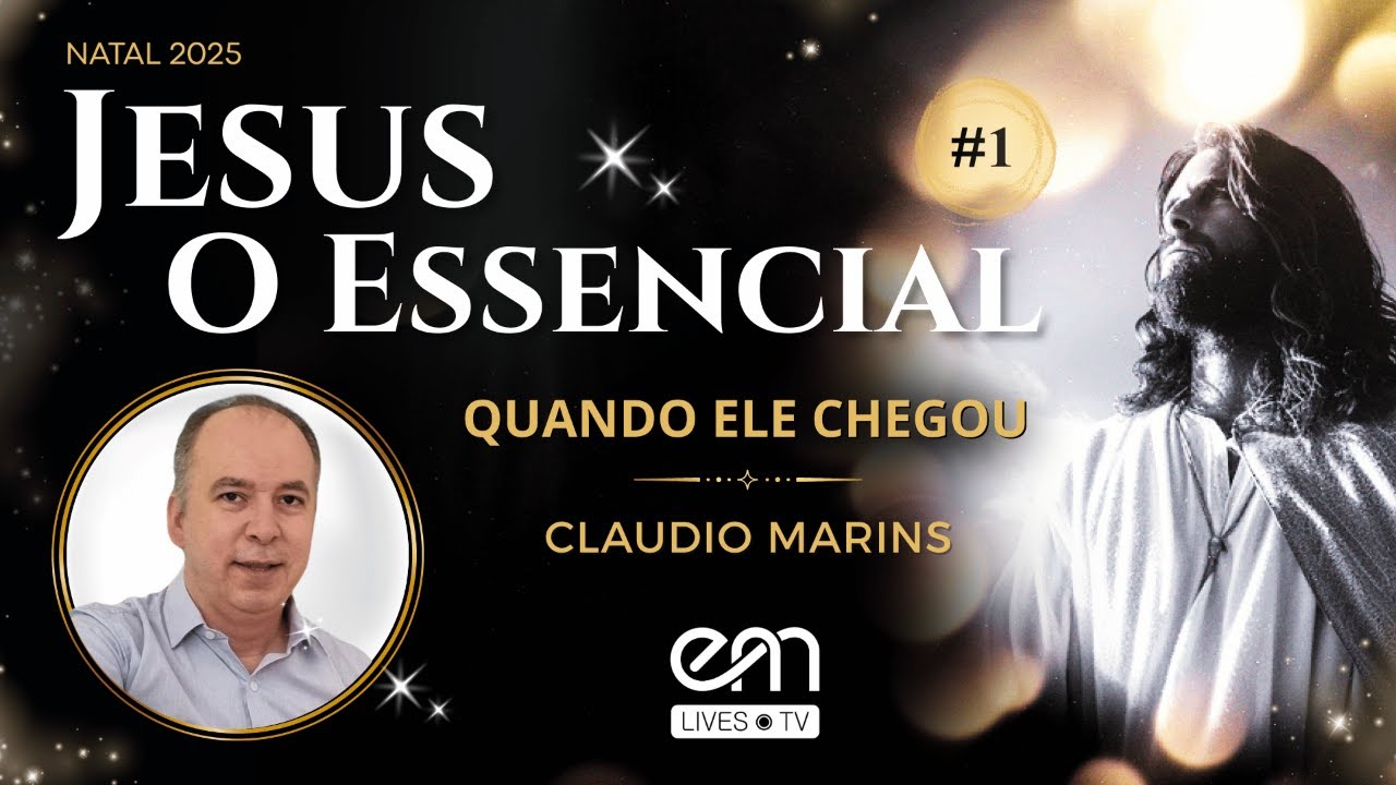 🌟 EM Lives TV – Espiritismo e Mediunidade
➡️ Especial de Natal 2025 — Jesus: O Essencial — Episódio #01 
📖 Livro O Essencial (Amélia Rodrigues) — psicografia de Divaldo Franco — Capítulo 1: Quando Ele chegou.

🎙️ Convidado: CLAUDIO MARINS (SP).
🎤 Apresentação: Regina Mercadante (SP) e Mauricio Romão (SP).

🗓 17/12/2025 (quarta-feira)
🕣 20h30

✨ No primeiro encontro do nosso Especial de Natal, abrimos o coração para a chegada do Cristo — a Luz que consola, esclarece e renova. Que este seja um tempo de esperança, recolhimento e decisão íntima pelo bem, à luz do Evangelho.

🌟 Sobre o Especial
De 17/12 a 25/12, faremos 10 lives especiais, estudando 10 capítulos do livro O Essencial, em reflexões sobre Jesus e a transformação interior à luz da Doutrina Espírita.

▶️ Assista à playlist completa:
https://www.youtube.com/playlist?list=PL6S9KEn3CGmVWaUYuNgufvdjGSFybunM7

🔹 Produção e transmissão oficial: EM Lives TV – Espiritismo e Mediunidade
🔹 Realização: Projeto Espiritismo e Mediunidade – https://emlives.tv

🌐 Acesse nossas mídias sociais:
🔹 site – https://emlives.tv
🔹 facebook – https://www.facebook.com/espiritismoemediunidade
🔹 instagram – https://www.instagram.com/espiritismo.mediunidade
🔹 tiktok – https://www.tiktok.com/@espiritismoemediunidade
🔹 kwai – https://kwai.com/@Emlivestv
🔹 x – https://x.com/EMediunidade

#jesus #oessencial #especialdenatal #natal2025 #emlivestv #espiritismoemediunidade #amelia_rodrigues #divaldofranco #evangelho #reflexao #esperanca #luz #reginamercadante #mauricioromao #claudiomarins