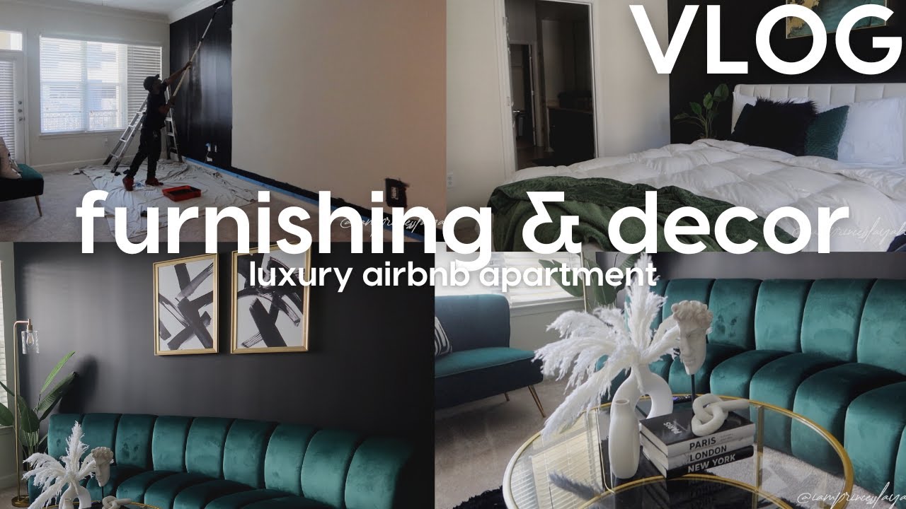 VLOG Furnish + Decorate My Luxury Airbnb Apartment + Tour YouTube