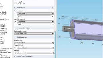 COMSOL Multiphysics tutorial Absorptive Muffler Acoustics Pressure part 2/3