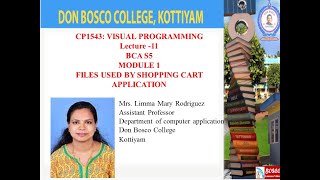 Visual programming lecture 11 BCA S5 files used in shopping cart application
