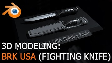 3D Modeling: BRK USA Fighting Knife - Full Video (Timelapse)