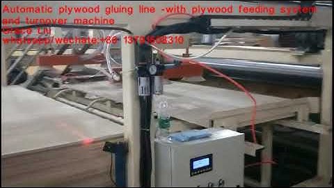 China Automatic plywood gluing line -with plywood feeding system  and turnover machine