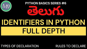 #6 Python Identifiers In Telugu | Identifiers In Python Telugu | Python Basics Telugu