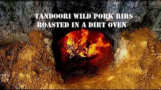 Tandoori wild pork ribs roasted in a dirt oven