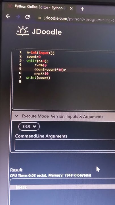 program to reverse a given number in python - YouTube