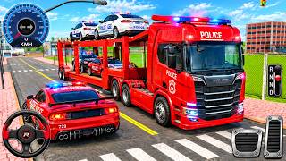 US Police Car Transport Truck - Police Car Transporter - Multi-Car Delivery Challenge - GamePlay screenshot 1