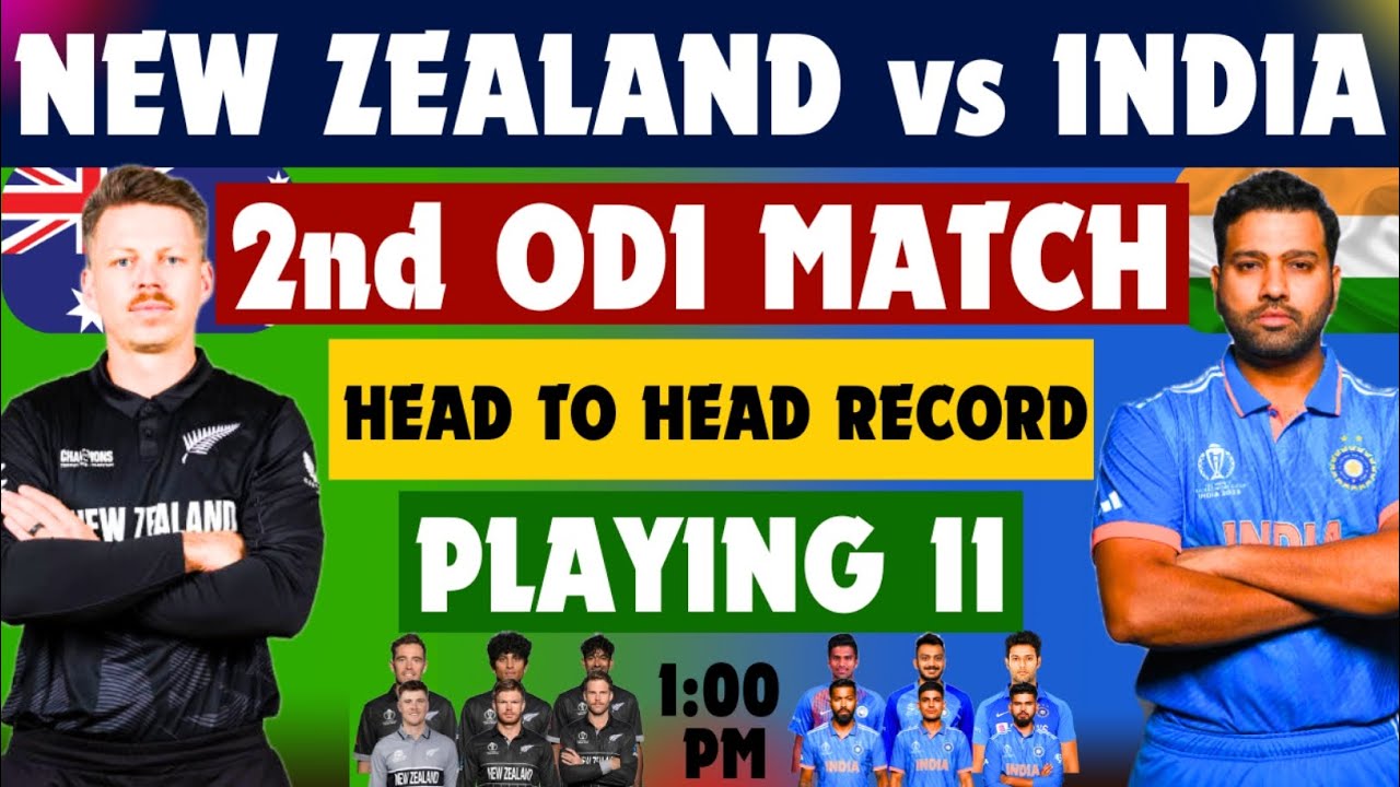 New Zealand vs india 2nd ODI match playing 11 ll Head to Head Record ll nz vs ind ll 