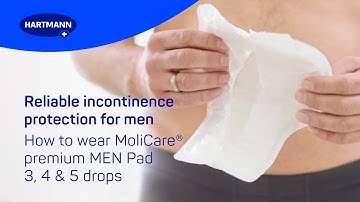 How to use incontinence pads for men | MoliCare® premium MEN Pad 3, 4 and 5 drops