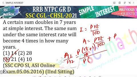 A certain sum doubles in 7 years at simple interest. The same sum under the same interest rate will