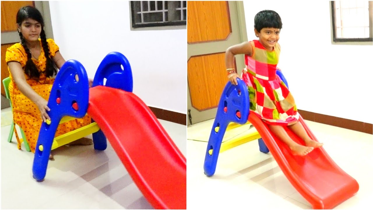 Unboxing Foldable Baby garden Slide for kids YouTube