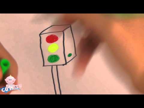 Video cu tí dạy bé vẽ cột đèn giao thông - youtube