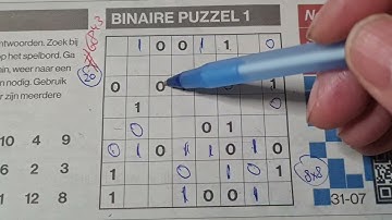 (#6843) Monday. Binary01 Sudoku puzzle. Bonus Extra edition. 07-31-2023 Extra part 3 of 4
