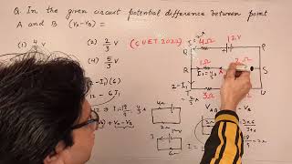 In the given circuit potential difference between points A and B (Va-Vb) =....
