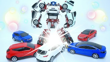 또봇쿼트란 vs 헬로카봇 변신 자동차 장난감 대결 Tobot Hellocarbot Car Toys