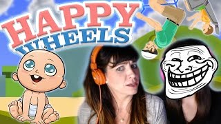 Sister's First Time Playing Happy Wheels: SAVE THE BABY!!!!!! (Funny Moments)