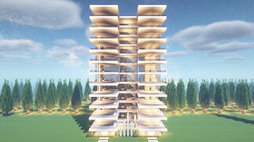 Minecraft tutorial: How to build a modern hotel in Minecraft #12