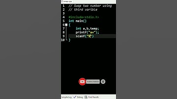 swap two number with using third variable #shorts #codingcampus // c programming video