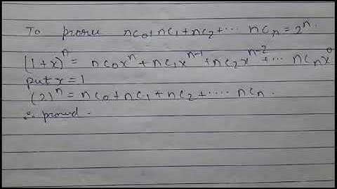 nc0+nc1+nc2..... =2^n